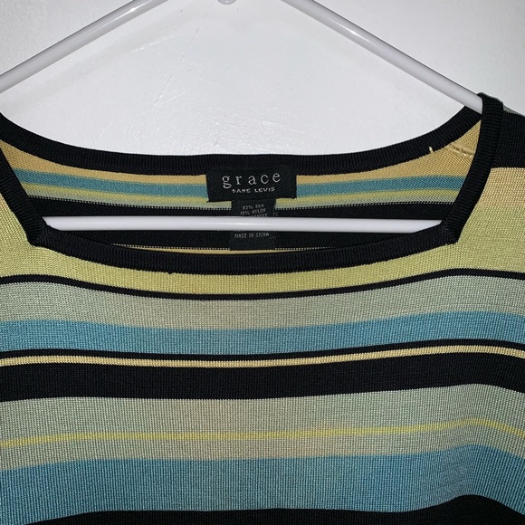 CLOSING- SEND OFFERS SILK Color Block Sweater - Picture 2 of 4